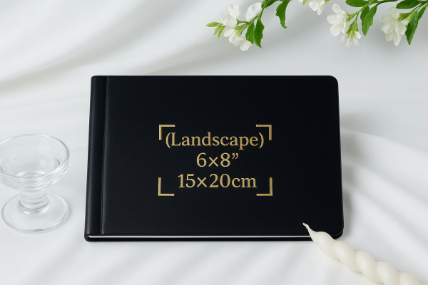 15x20cm premium leatherette cover book – landscape hardcover ideal for portfolios, reports, and professional projects