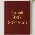 20x15cm premium leatherette cover book – durable portrait hardcover ideal for reports, portfolios, and custom publications