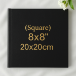 20x20cm premium leatherette cover photo book – elegant square album with durable hard cover binding