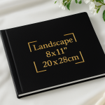 20x28cm premium leatherette cover book – landscape hardcover ideal for reports, portfolios, and presentation materials
