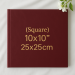 25x25cm premium leatherette cover book – durable square hardcover for custom projects and professional binding