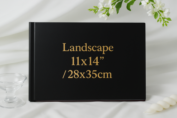 28x35cm premium leatherette cover book – landscape hardcover ideal for reports, portfolios, and creative publications